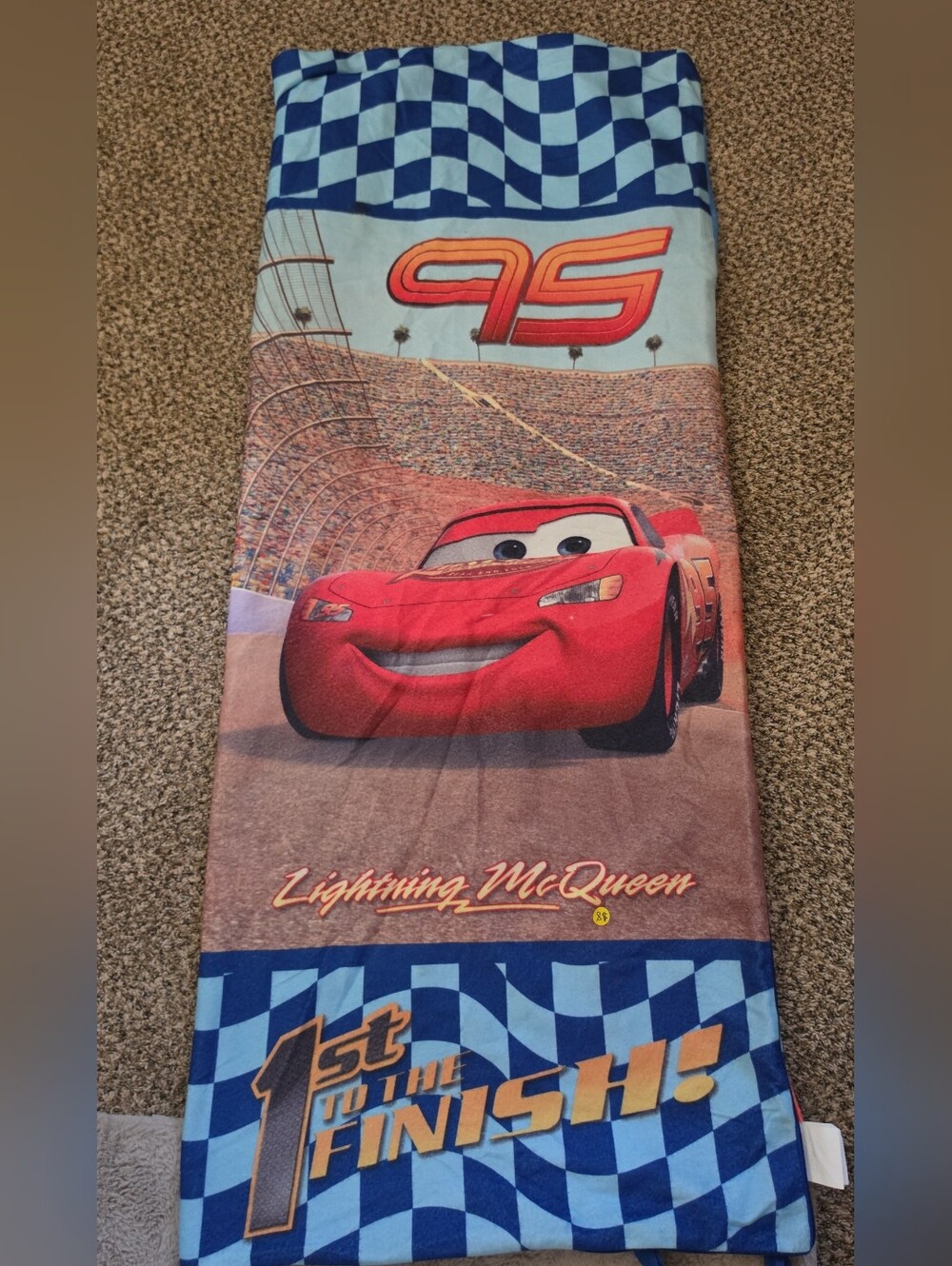 Lightning McQueen Kids Sleeping Bag - Red & Blue
